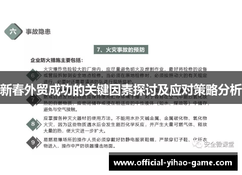 新春外贸成功的关键因素探讨及应对策略分析