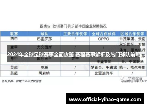 2024年全球足球赛事全面攻略 赛程赛事解析及热门球队前瞻